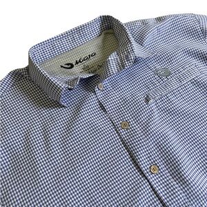 Mojo Sportswear Men’s‎ Blue Gingham Performance Fishing Shirt L Mesh Vent